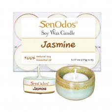 Tealight Set  Jasmine Soy Candles + Candle Holder Set